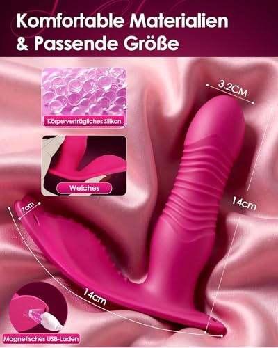 Cacuola Aufsitz Dildo Vibrator mit Stoßfunktion Reibungsfunktion, Stabiler Sitz Vibratorensets für Frauen, Sex Spielzeug für die Frau Paare, Vibration für Frauen mit Fernbedienung Sexspielzeug-Sets