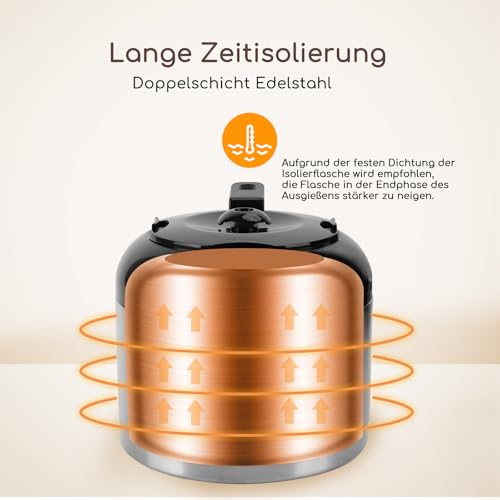 Aigostar Bonnie - Edelstahl Kaffeemaschine mit timer, 24H programmierbar, LCD Display, Warmhalteplatte, Abschaltautomatik, Tropfstopp, 800W, Filterkaffeemaschine mit Thermokaraffe, 10 Tassen, 1,2 L – Bild 6