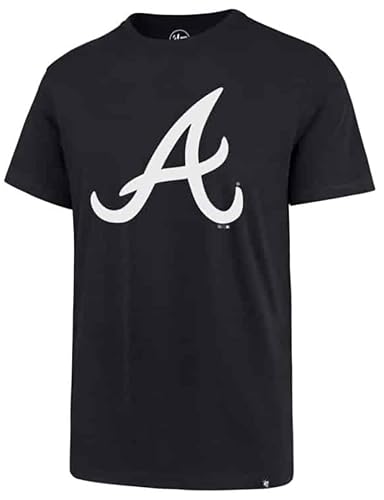 MLB Men's Imprint Match Team Color Primary Logo Word Mark T-Shirt - Small - Atlanta Braves Navy