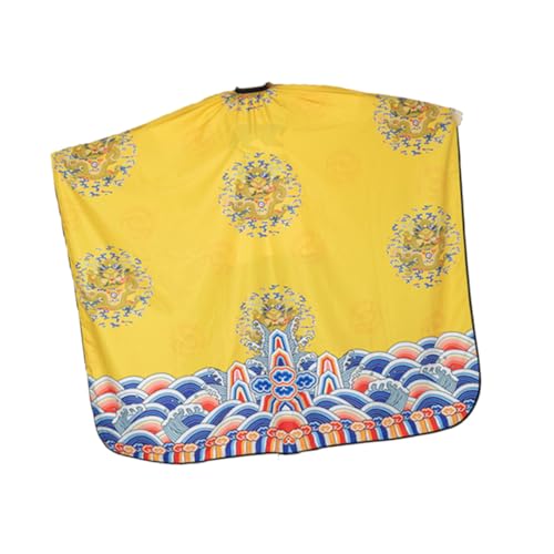 Beavorty Grembiule da Parrucchiere Unisex con Chiusura Fibbia Mantello Taglio Capelli Leggero e Antistatico per Salone e Uso Domestico Telo Protettivo per Adulto con Design Drago Giallo