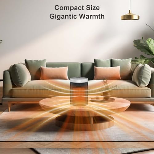 Image of Space Heater, WINHL Portable Electric Heaters for Indoor Use,70Oscillation | Thermostat, Remote Control, 12H Timer, 5 Modes, Small Quiet 1500W PTC Ceramic Fast Safety Heat for Office, Bedroom, Home