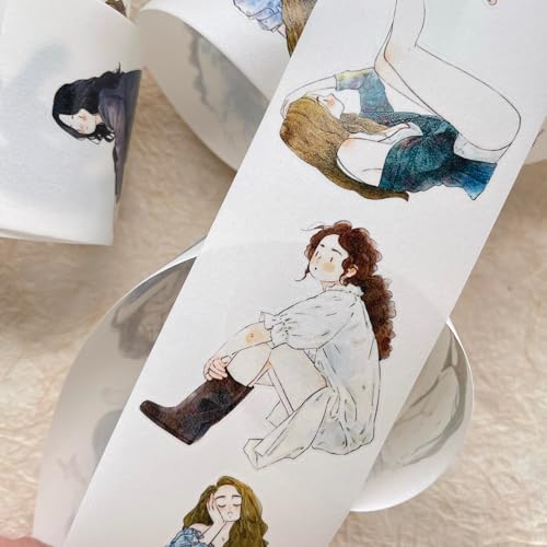 DingDing Vol11-40 Scatter,Pre-cut Washi Paper of PET Tape Stickers,2.36 INx10.94 YD,Original Vintage Character Design for Scrapbooks Supplies,Journaling,Junk Journal,Bullet Journals,Planners - Image 7
