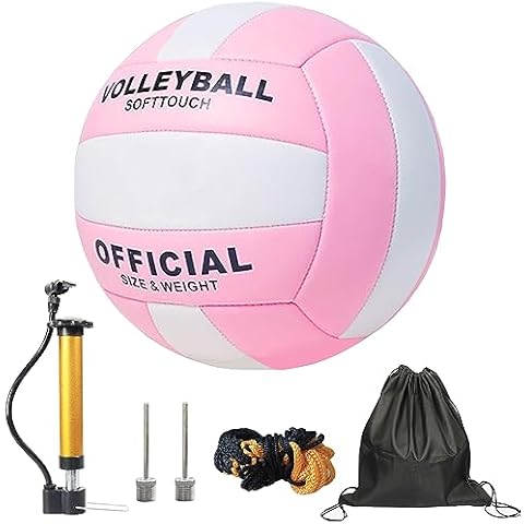 PETIT MANON Volleyball Official Size 5 Volleyball Kit Volleyballs Soft Volleyball Beach Volleyball Pool Volleyball for Indoor,Outdoor,Beach,Volleyball Training,Competition,Gym Cover