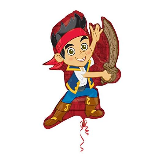 Anagrama 2567601 - Fiesta y Decoración - Forma Foil globo de super - Disney Jake y los Piratas de Neverland, alrededor de 55 x 78 cm