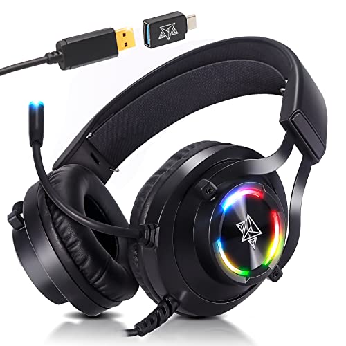 Headset Gamer com Microfone Adamantiun Hiperion V2 USB Type C PS4 PS5 PC