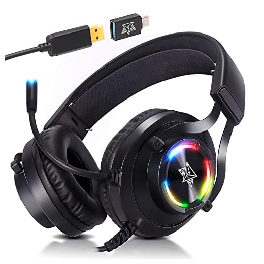 Headset gamer fone de ouvido usb com microfone Adamantiun Hiperion V2 pc computador ps4 ps5 ps3 notebook com adaptador type c celular