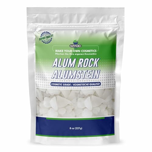 MYOC Pierre d'alun | Cristaux d'alun de potassium naturels de qualité cosmétique pour les soins de la peau, les déodorants, l'après-rasage et plus encore – 227 g