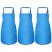 3 Stück Kinder Schürze Kochen, Verstellbare Malschürze Mädchen Jungen mit 2 Taschen, Kinder Lätzchen Schürzen Künstler Kochschürze Kleinkind für Basteln Backen Kochen, 3-6 Jahre (Blau)