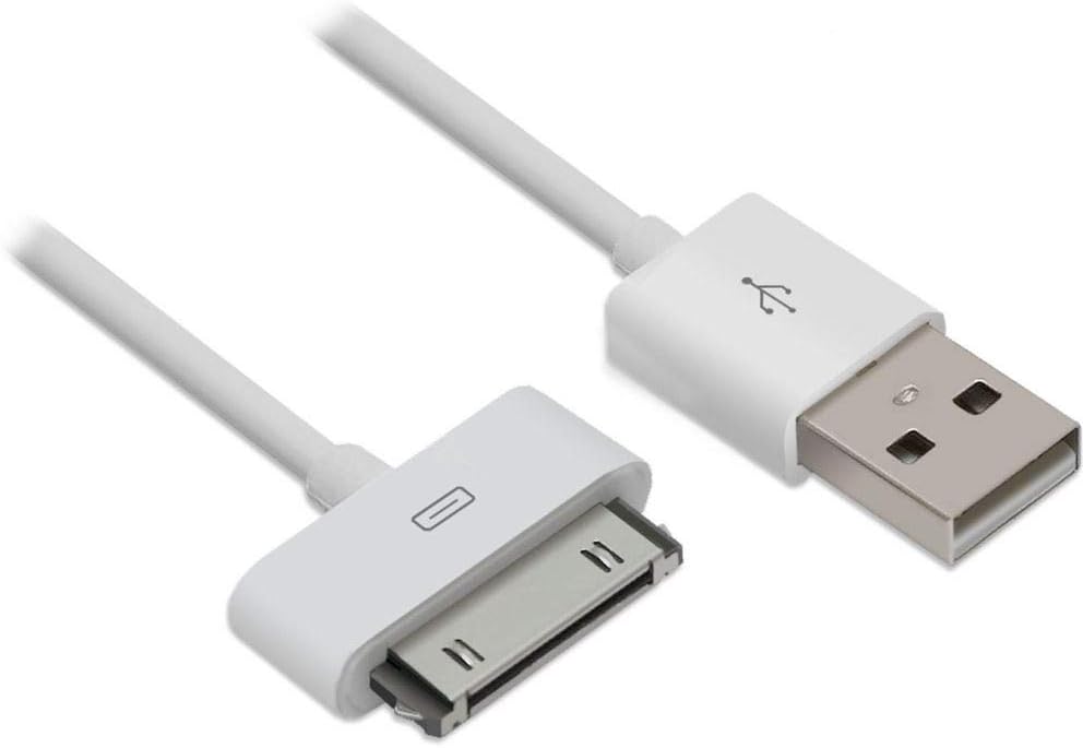 USB Data and Charging cable for the Apple iPhone 4 4s iPad 2 3 - White