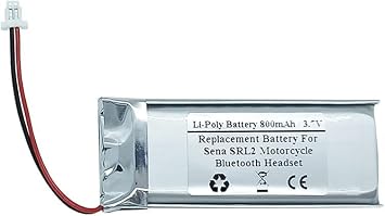 800mAh 3.7V Replacement Battery for Sena SRL2 Motorcycle Bluetooth Headset, Helmet intercom