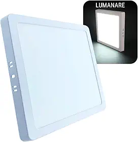 Painel Plafon LED de Sobrepor 18W Quadrado 20x20cm Slim 6500K Estrutura Resistente - Luz Branca Fria Premium