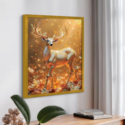 Image of ArtX Canvas Vastu Golden Deer Wall Painting, Big Size Canvas Painting For Living Room, Bedroom, Multicolor, Abstract, 61.0 X 48.0 cm, Set of 1