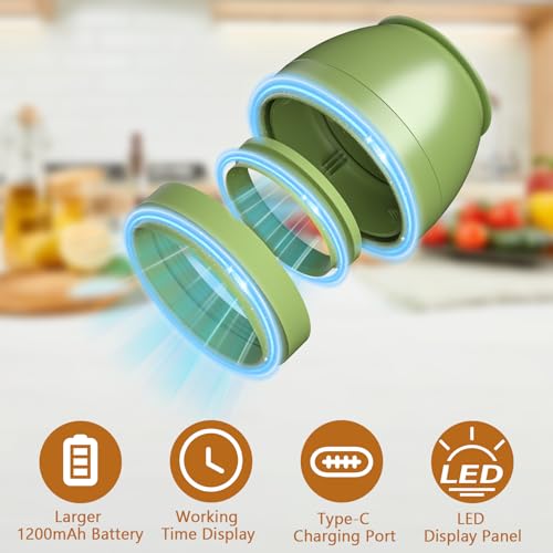 Image of FUTUREZEN Electric Mason Jar Vacuum Sealer for Regular /Wide Mouth, Green | automatic vacuum sealing, food preservation, bottle opener, USB-C cable, jar lids