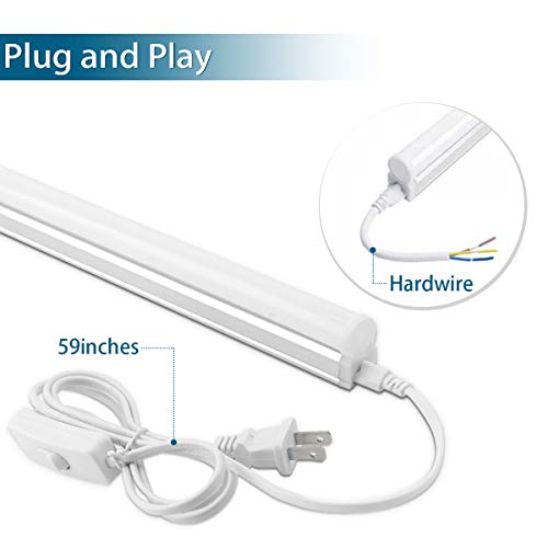 Barrina LED Shop Light, 4 ft 2200lm 4000K (Daylight Glow) T5 Fixture, Linkable Shop Lights