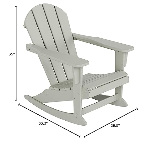 WestinTrends Malibu Outdoor/Patio Poly Adirondack Rocking Chair, Sand