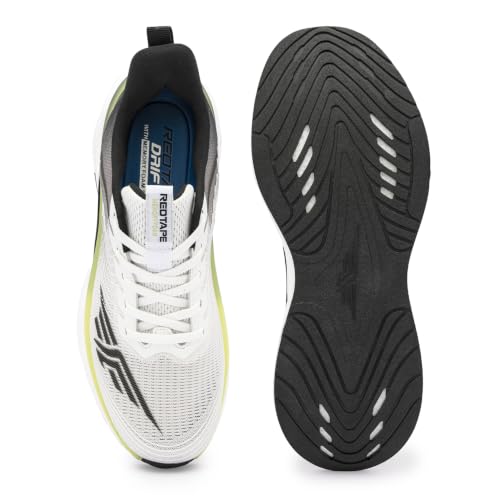 Image of Red Tape Men's Sport Shoes Black Yellow Mesh Round Toe Lace-Up