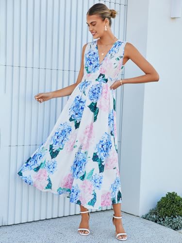 Image of Flessibili Women's Sleeveless Floral Maxi Dress 2026 Sundresses Spring Summer Wedding Guest