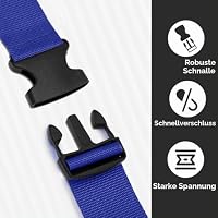 WISYOK Koffergurt, 2 Stück, 130-250cm, Blau, Kofferband Gurt Auffällig – Ansicht 4