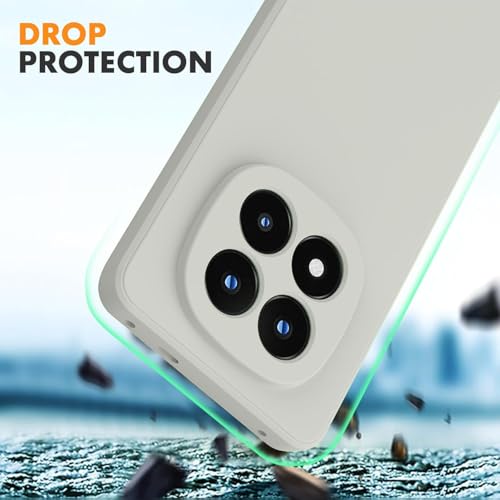 Image of DIZORO Compatible with Mi Redmi Note 15 Pro 5G Back Cover with Upgraded Square Edges for Camera Protection Shockproof Flexible Matte Liquid Silicone Mobile Phone Case - Stone