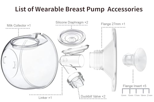 Image of JIMOWANG Flange 27mm,Compatible with TSRETE /kmaier /eulumap /Momcozy S9 /S12 Wearable Breast Pump,24mm Shield /Flange,Replacement Breastpump Parts /Accessories