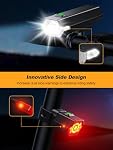 Upgraded Bike Lights Super Bright, 4+6 Modes Rechargeable Bike Lights Front and Back with Side Lights, 360°Rotatable Bike Headlight, IP65 Waterproof Bicycle TailLight, Reflectors Accessories