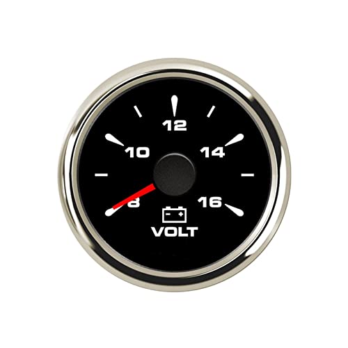SENEHGMLP(売店) 52 mmオートボルトメーターボルトメーターオートバイカー電圧計12 24V 8カラーバックライト 自動車用電圧計(A)