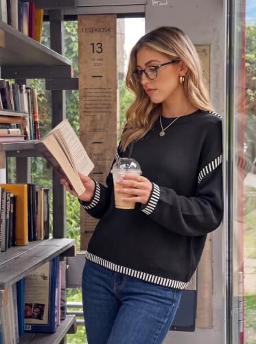 Image of Dokotoo Sweaters for Women Oversized Crewneck Long Sleeve Knit Sweater Tops