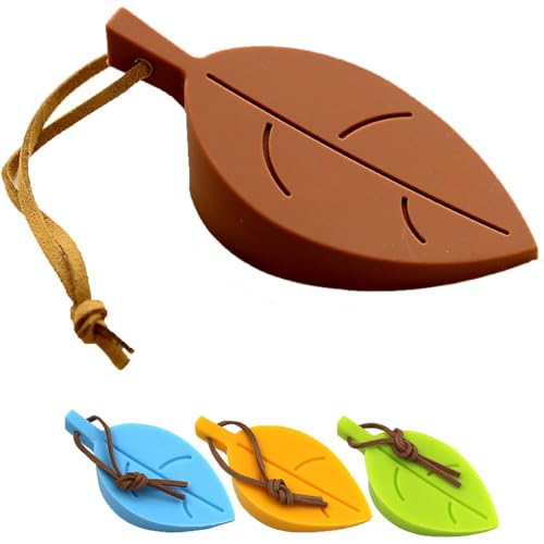 WKRTDY Tappi Porta in Silicone, 4 Pezzi a Foglia Stile Fumetto - Zeppa Flessibile con Cordino per Fermare Finestre e Porte in Giardino, Casa e Ufficio