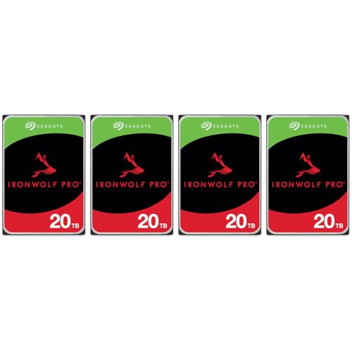 Seagate IronWolf Pro SATA III 3.5" Internal NAS Hard Drive, 7200 RPM - 20TB, 4-Pack