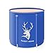 KELIXU Portable Bathtub, Foldable Soaking Bath Tub for Shower Stall, Thickening with Thermal Foam to Keep Temperature, Easy to Install,No inflate,Blue