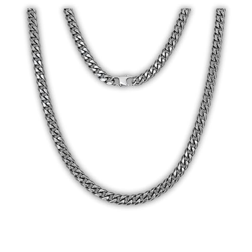 Collier titane homme chaîne gourmette robuste pour le sport, la douche et le quotidien