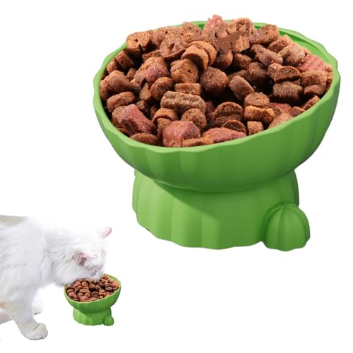 Neigbare Katzenstange, geneigte Katzenstange, erhöhte Katze, Einweichen, Futter, geneigte Schüssel, verhindert das Umkippen von kleinen, mittleren und großen Haustieren, nass, Trockenfutter