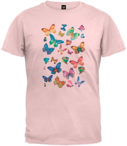 Animal World - Butterfly Fun Cut-Up Light Pink T-Shirt - Large Light Pink Apparel
