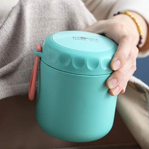 Yardwe 450ml Leakproof Vacuum Insulated Hot Lunch Containers Hot Food Jar for Kids Adult (Green)