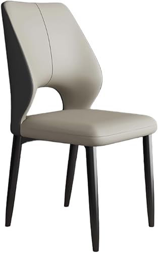 Miniatura 18 de YVYKFZD Juego de sillas de comedor simples, sillas de cocina de piel sintética, silla de comedor sin brazos con patas de metal, silla tapizada para