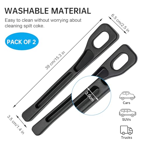 ACTOYS Aufbewahrungsbox für Autositze, 2 PCS Autositz Universal Lückenfüller, Car Seat Gap Filler Organizer, Autositz Organizer Sitzlückenfüller für Aufbewahren von Schlüsseln und Kleingeld (Schwarz)