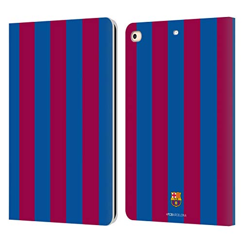 Head Case Designs Officially Licensed FC Barcelona Stripes Crest Leather Wallet Case Compatible with Apple iPad 9.7 2017 / iPad 9.7 2018