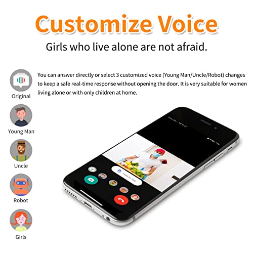 Doorbell Camera Wireless, Doorbell Camera with Chime Smart Video Doorbell HD Night Vision WiFi Security Doorbell Home Intercom Camera, 2-Way Audio,APP Control, Doorbell Camera for Home Apartment - Thumbnail 4