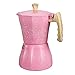CESUO la Cafetera Latte Mocha Cafetera Espresso Moka Italiana Cafetera Olla Cafetera de Estufa 300Ml Rosa