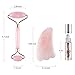 Jade Roller - Rose Quartz Face Roller and Gua Sha, Scrapping Massage Tools, Anti-Aging Beauty Kits for Slimming, Toning and Firming Skin - Natural Jade Stone Facial Roller for Face, Eyes, Neck, Back