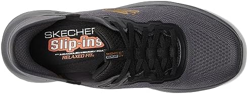 Skechers Men's Equalizer 5.0 Standpoint Slip-in Sneaker, Charcoal/Orange, 12 X-Wide | Image 1