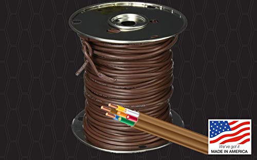 Southwire 64169622 5 Conductor 18/5 Thermostat Wire, 18-Gauge Solid Copper Class 2 Power-Limited Circuit Cable, 50-Feet, Brown #TOP4