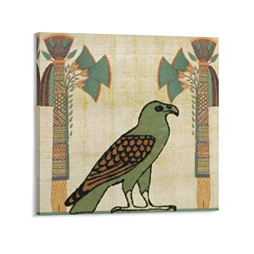 Vintage Posters Egyptian Papyrus Bird Mural Ancient Egyptian Culture And Art Posters Wall Art Paintings Canvas Wall Decor Home Decor Living Room Decor Aesthetic 28X28Inch(70X70Cm) Frame-Style #TOP17