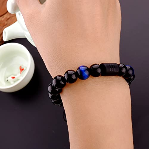Pulsera para Hombre con Piedra Ónix Negra 10mm miniatura 6