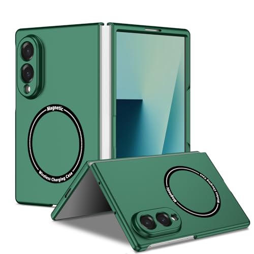 FLURIKA for Samsung Galaxy Z Fold 8 �P�[�X MagSafe�[�d��Ή� �~�j�}���f�U�C�� ���^ �X���[�Y��PC�f�ޔw�� ����~�߉��H �ČRMIL�K�i �S�ʏՌ��z�� �X�����J�o�[r, Green