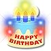 Happy Birthday Cake Light Up Lapel Pin | Blinking Body Light Safety Pin -2 Blue, 2 Red, 1 Yellow LEDs