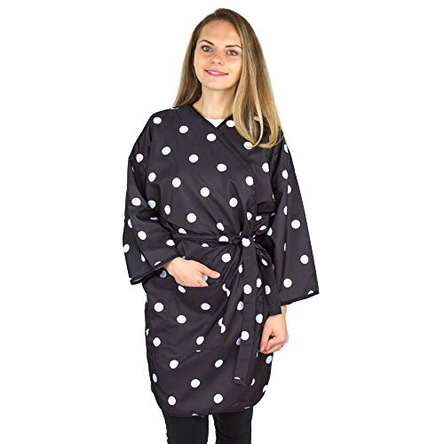 Hair Salon Smock with Pocket - Polka Dots - Client Wrap Gown - Cutting Robe - Client Gown Salon - Salon Client Gown Robes - Stylist Gown - Spa Gown - Haircut Gown