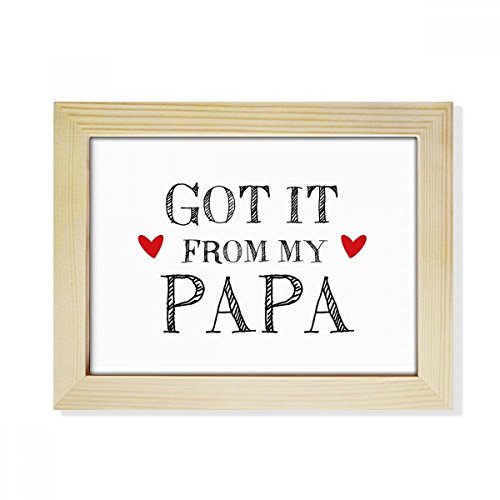 Marco de fotos de madera de 6x8 pulgadas para escritorio con grabado Lo dio mi papá para pinturas 2