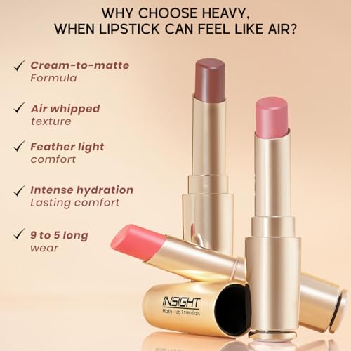 Image of INSIGHT Air Whip Lipstick - Executive Glow| Blurred Matte Finish | Air Whipped Mousse Texture | Ultra Lightweight, Buildable Pigment | Hydrating Long Wear Comfort - 3.75g