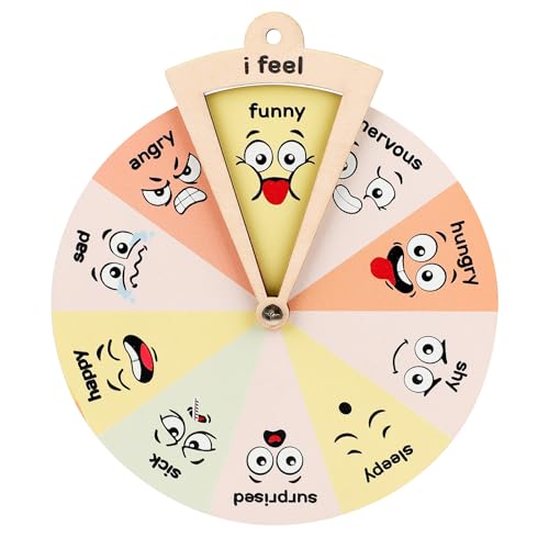 Feelings Wheel, 7.9 Inch Feelings Chart, Emotional Wheel for Feelings Poster Sign Emotional Psychology Tool Classroom Decor